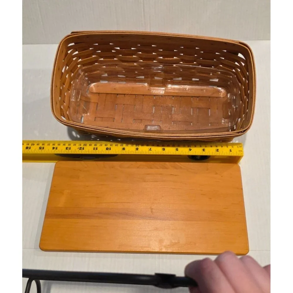 Longaberger Wrought Iron Towel Holder w/ Shelf & Vanity Basket Wall Mounted VTG